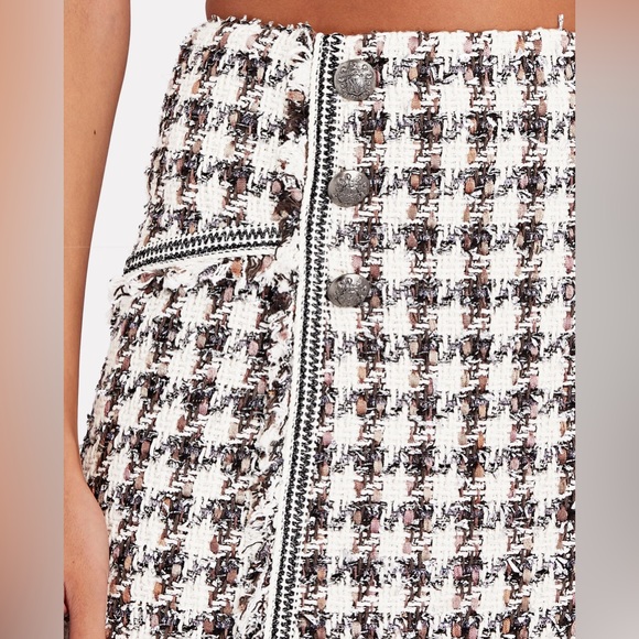 VERONICA BEARD STARCK HOUNDSTOOTH TWEED MINI SKIRT - Picture 5 of 11